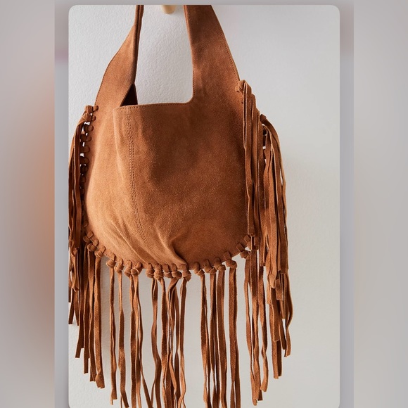 Free People Tan Suede Fringe Hobo Bag - Picture 4 of 16